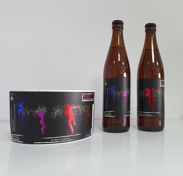 A14 Self-promotional labels: Romprix Exim Romania for 25 years of labelling